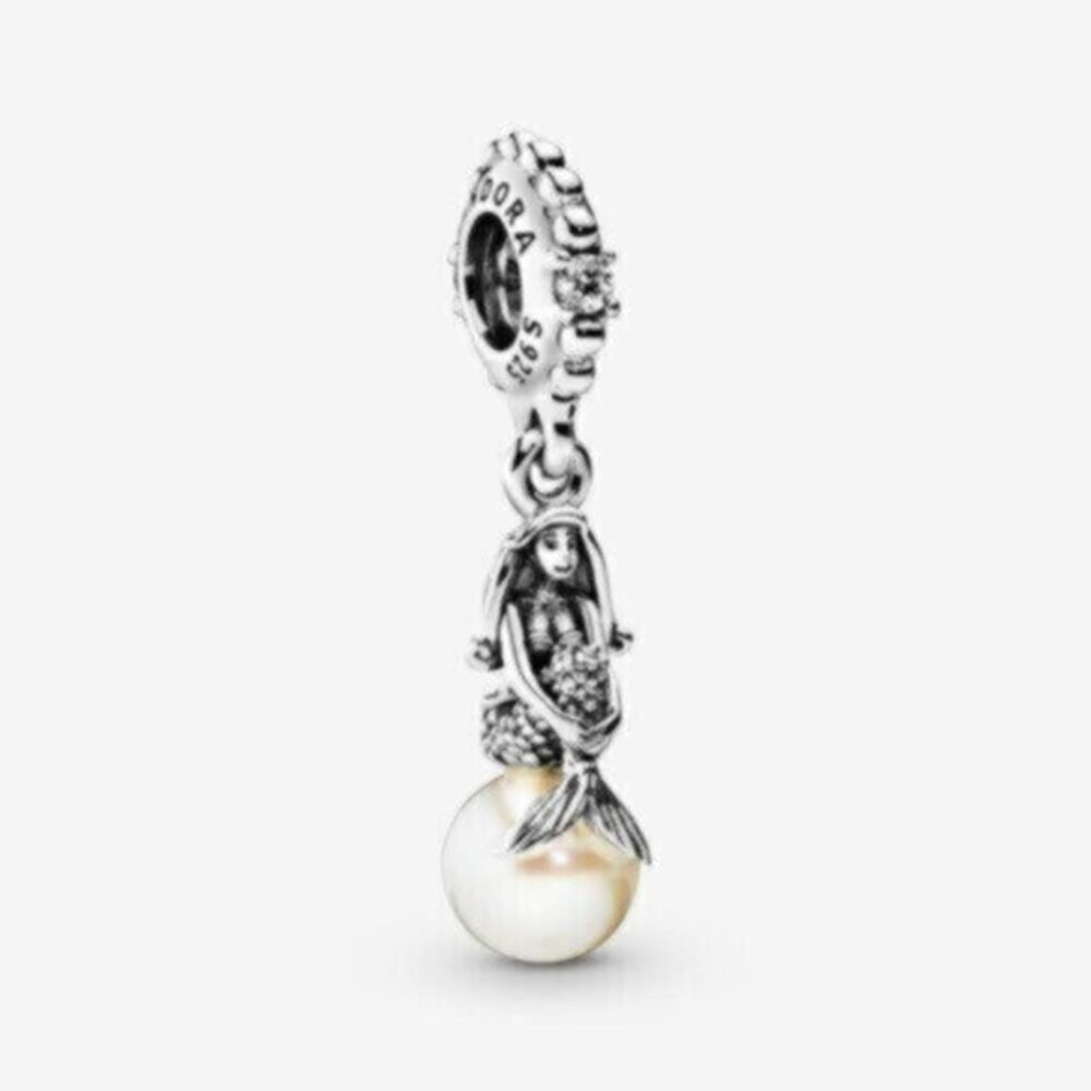 Pandora Silver Mermaid Pearl Dangle Charm